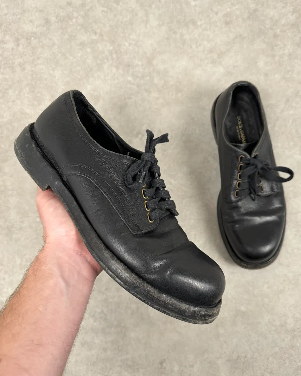 Dolce & Gabbana Black Leather Derby Shoes KJlHyYc 0