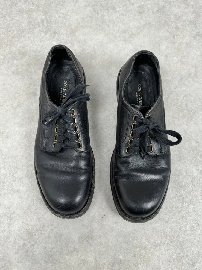 Dolce & Gabbana Black Leather Derby Shoes KJlHyYc 3