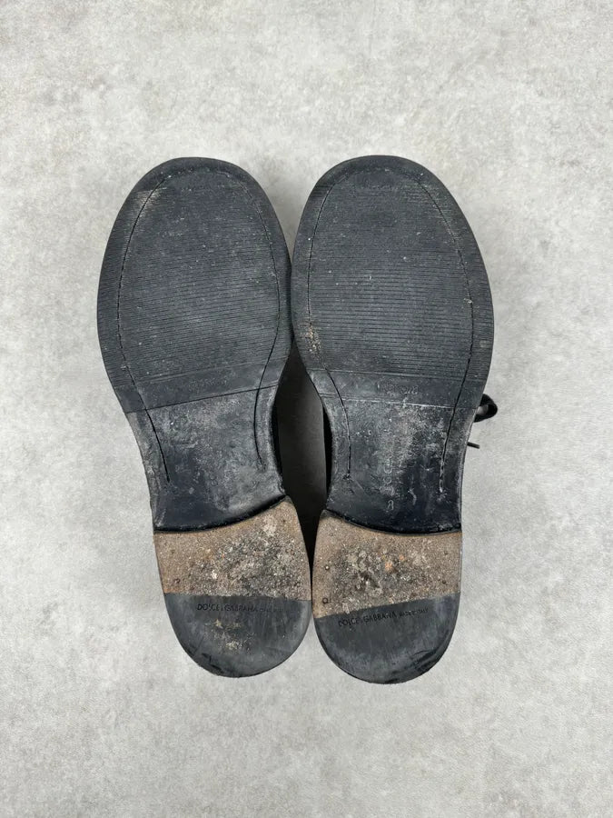 Dolce & Gabbana Black Leather Derby Shoes KJlHyYc 6