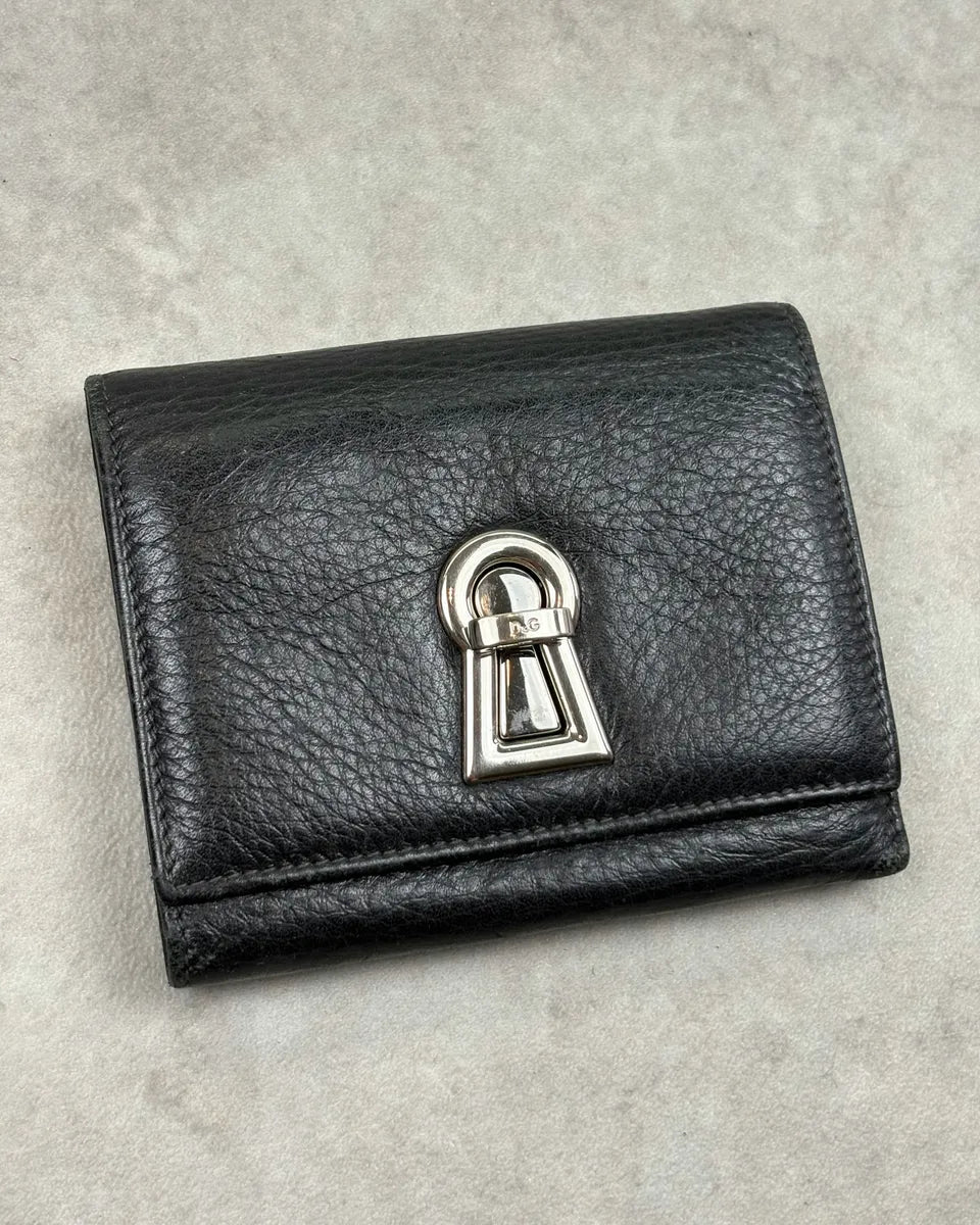 Dolce & Gabbana Black Leather Keylock Wallet CZeqyXd 0
