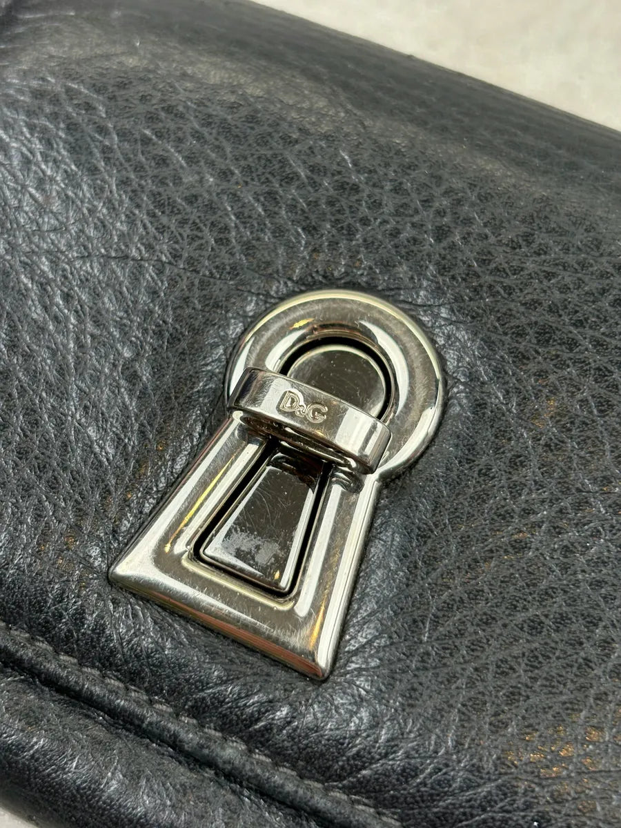 Dolce & Gabbana Black Leather Keylock Wallet CZeqyXd 1
