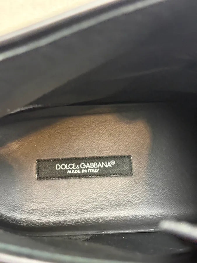 Dolce & Gabbana Black Leather Lug Sole Boots nEOrpHu 8