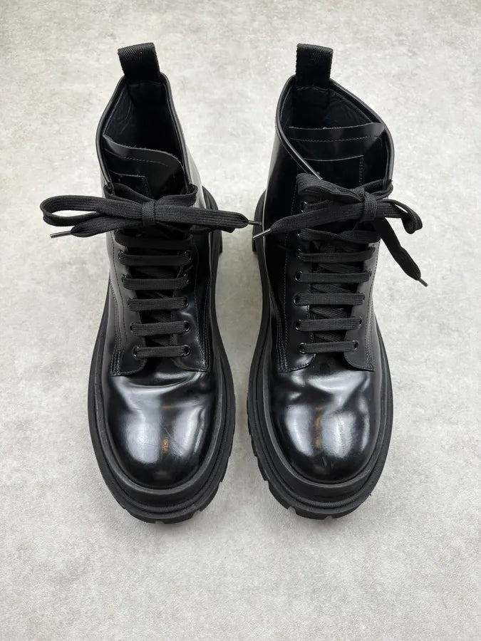 Dolce & Gabbana Black Leather Lug Sole Boots nEOrpHu 1