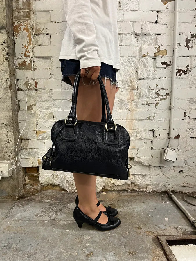 AW2010 Dolce & Gabbana Black Leather Multi Zip Lily Handle Bag yXCwOcM 2