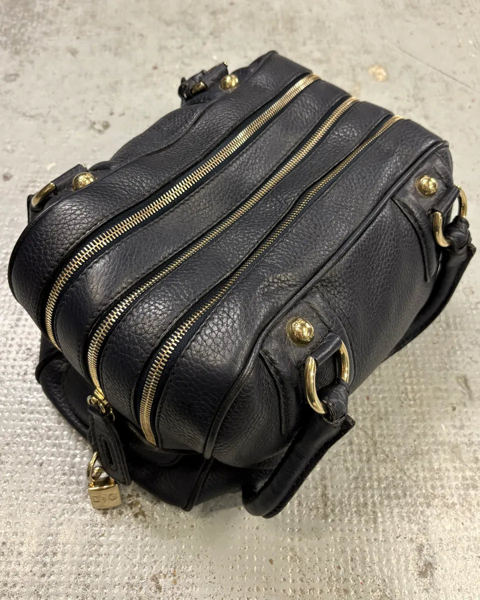 AW2010 Dolce & Gabbana Black Leather Multi Zip Lily Handle Bag yXCwOcM 0