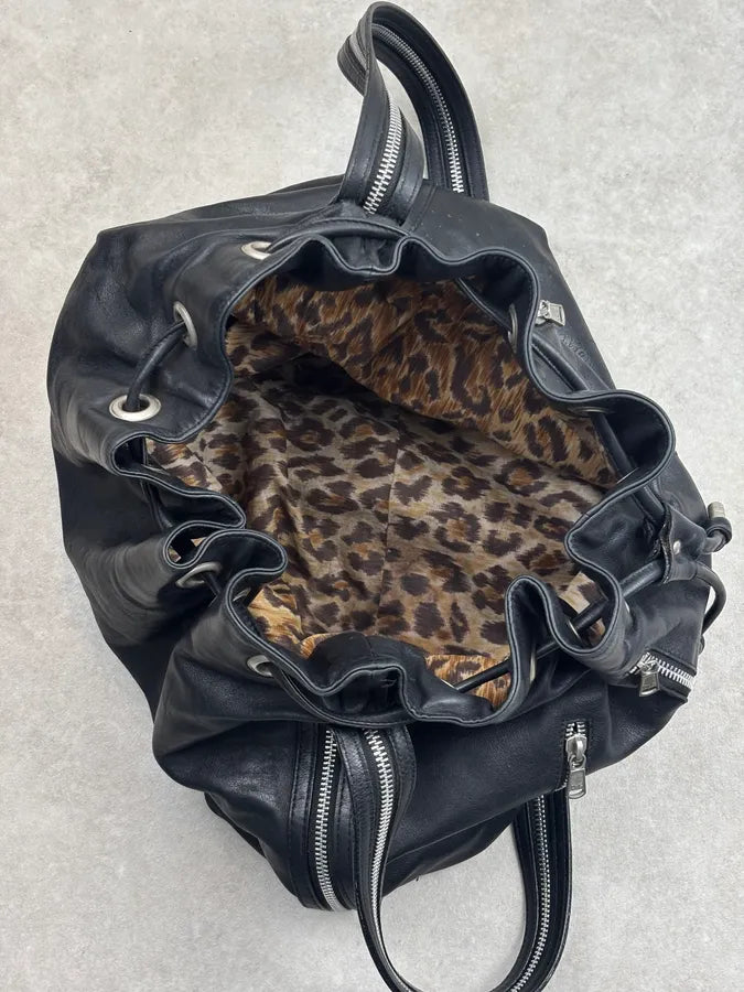 SS2003 Dolce & Gabbana Black Leather Multi-Zip Shoulder Bag dmTgaKS 16