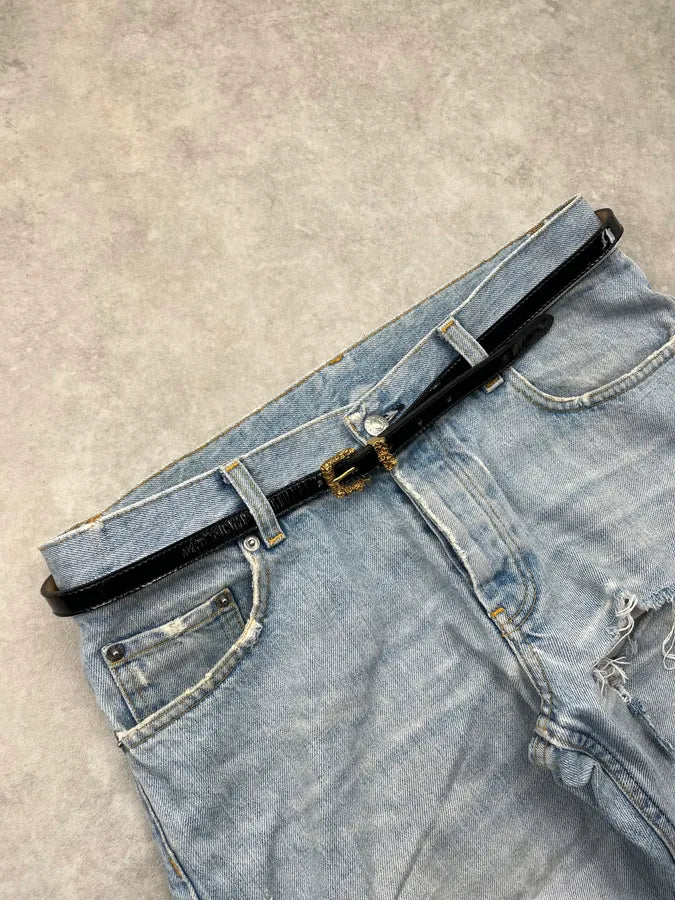 Dolce & Gabbana Black Leather Ornamental Buckle Belt mCqGaNu 1
