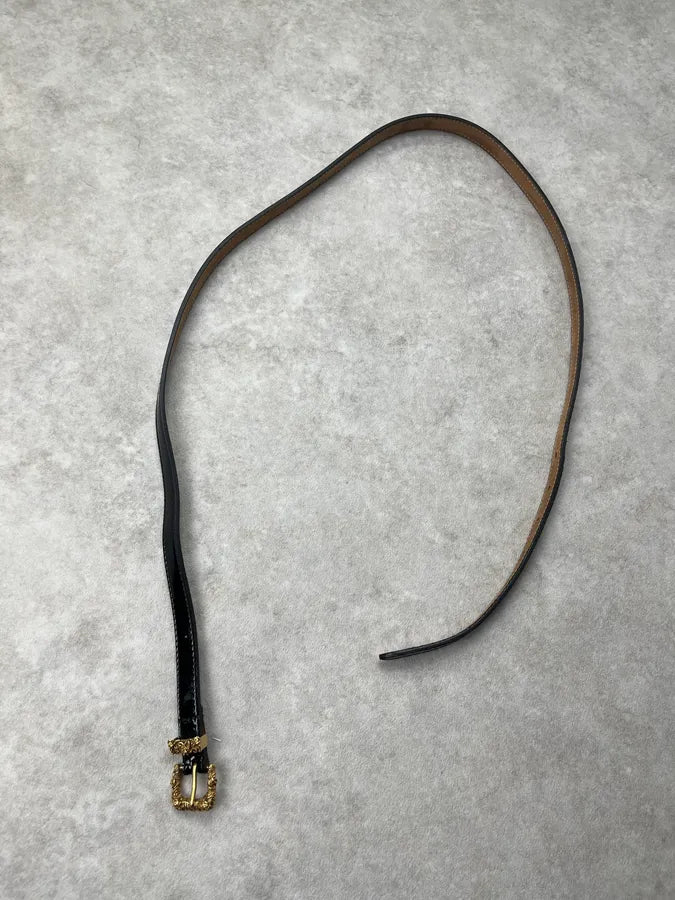 Dolce & Gabbana Black Leather Ornamental Buckle Belt mCqGaNu 4