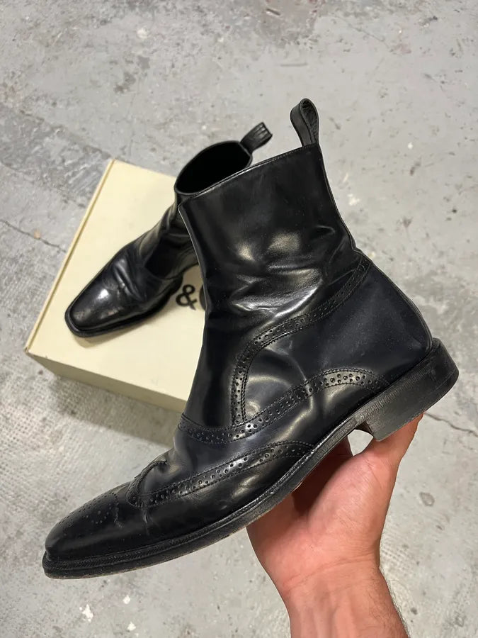 Dolce & Gabbana Black Leather Prestige Boots (39eu/us6.5) zGyCwAw 0