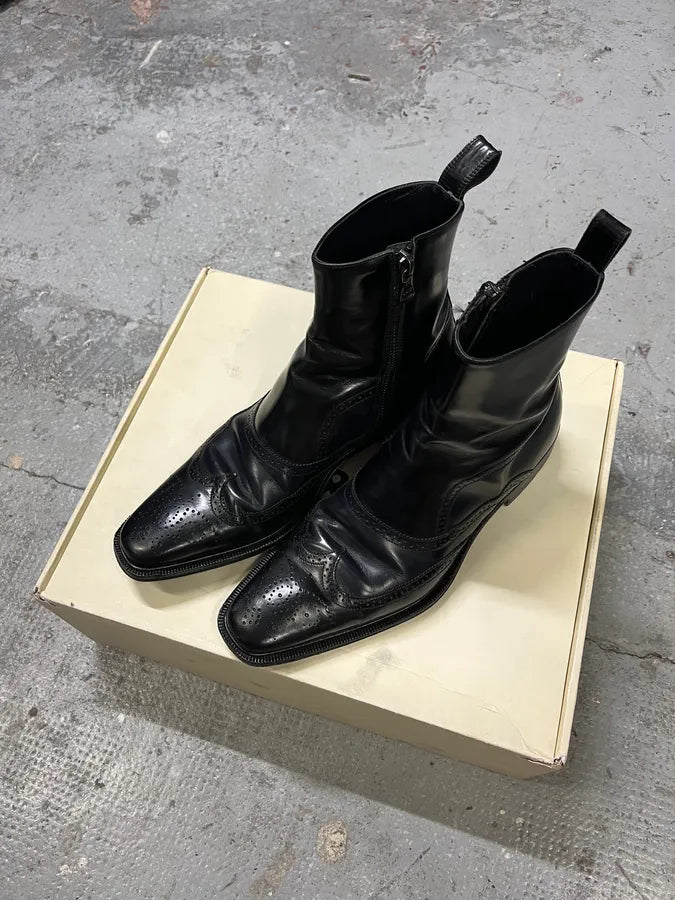 Dolce & Gabbana Black Leather Prestige Boots (39eu/us6.5) zGyCwAw 3