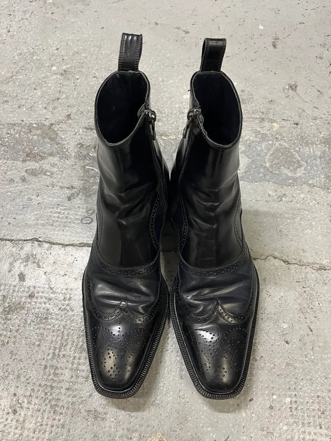 Dolce & Gabbana Black Leather Prestige Boots (39eu/us6.5) zGyCwAw 4