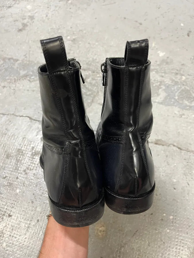 Dolce & Gabbana Black Leather Prestige Boots (39eu/us6.5) zGyCwAw 5