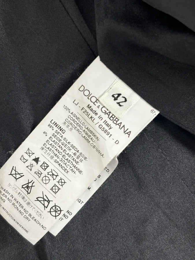 2010s Dolce & Gabbana Black Leather Perfored Jacket OiwLFBp 9