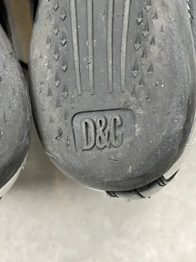 AW2007 Dolce & Gabbana Black Leather Silver Trim Sneakers PVvkprT 8