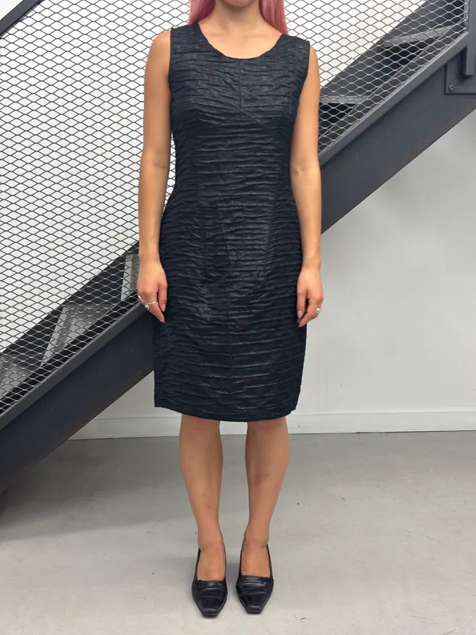 Dolce & Gabbana Black Linen Ruched Dress WsxiIWT 0