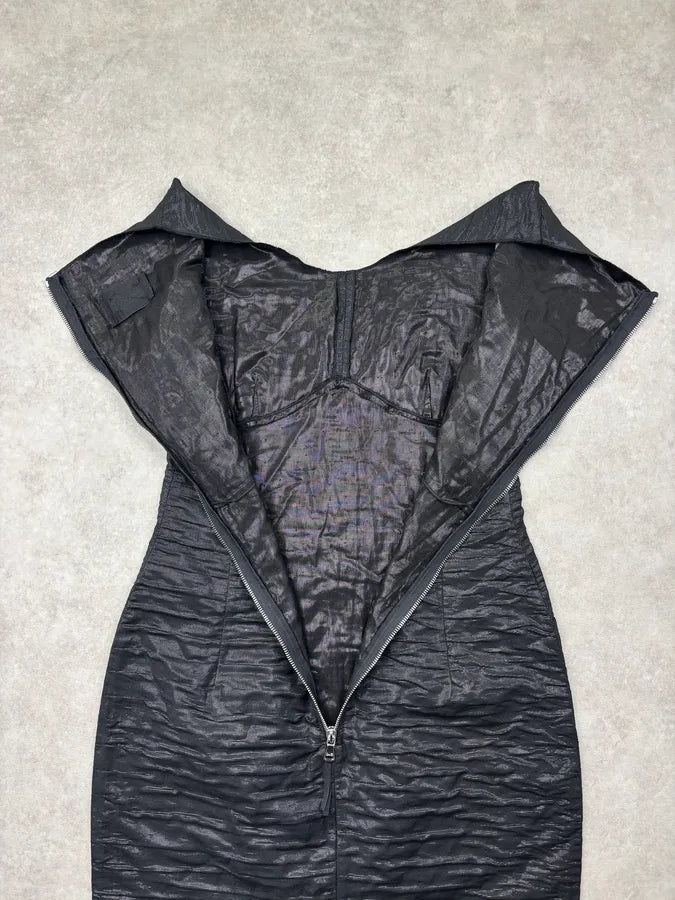 Dolce & Gabbana Black Linen Ruched Dress WsxiIWT 7