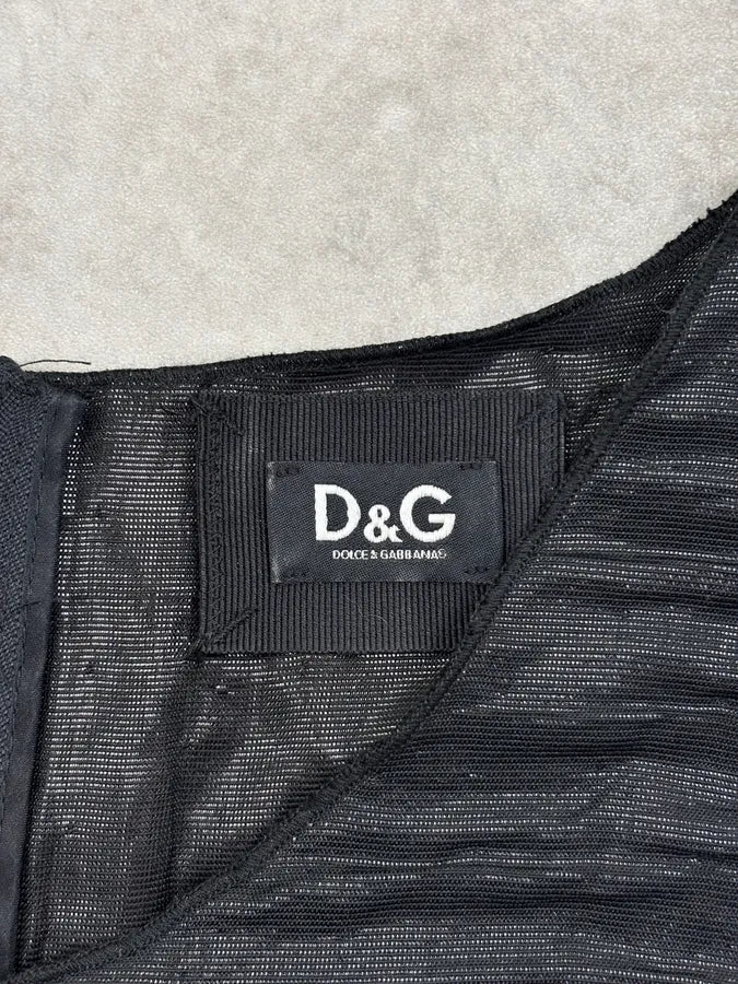 Dolce & Gabbana Black Linen Ruched Dress WsxiIWT 10