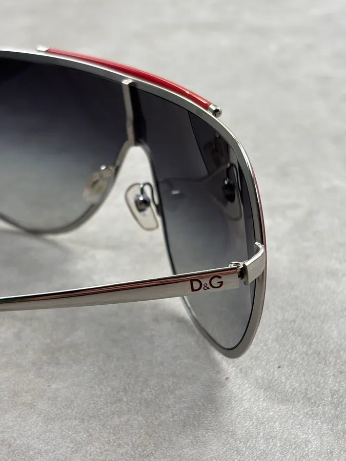 Dolce & Gabbana Black Metal Shield Aviator Sunglasses OsPnzVc 14