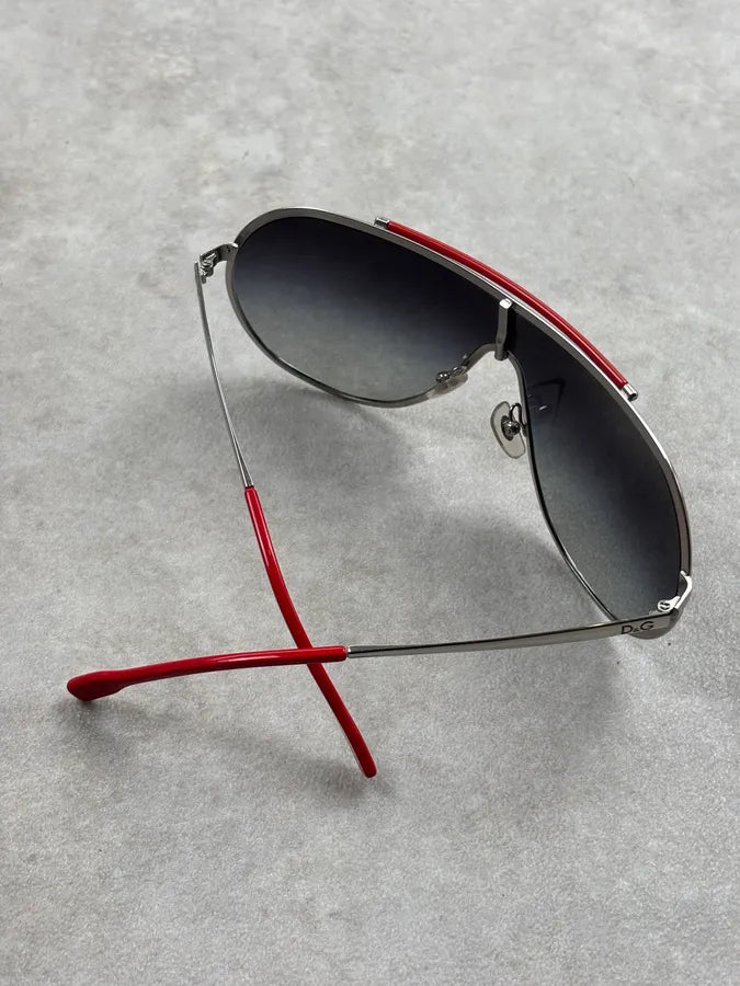 Dolce & Gabbana Black Metal Shield Aviator Sunglasses OsPnzVc 12