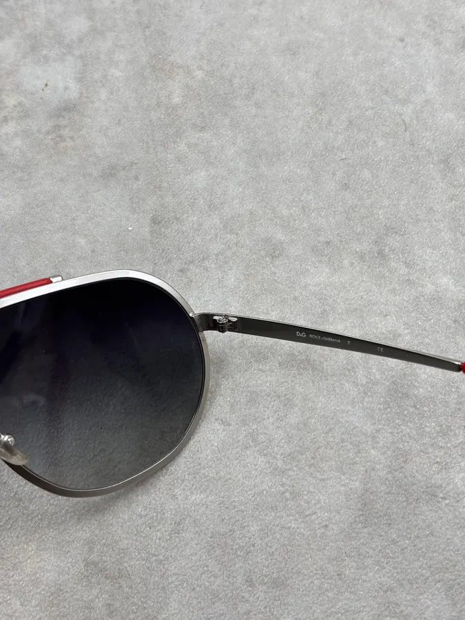 Dolce & Gabbana Black Metal Shield Aviator Sunglasses OsPnzVc 10