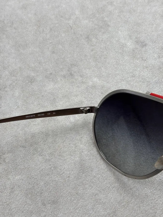 Dolce & Gabbana Black Metal Shield Aviator Sunglasses OsPnzVc 8