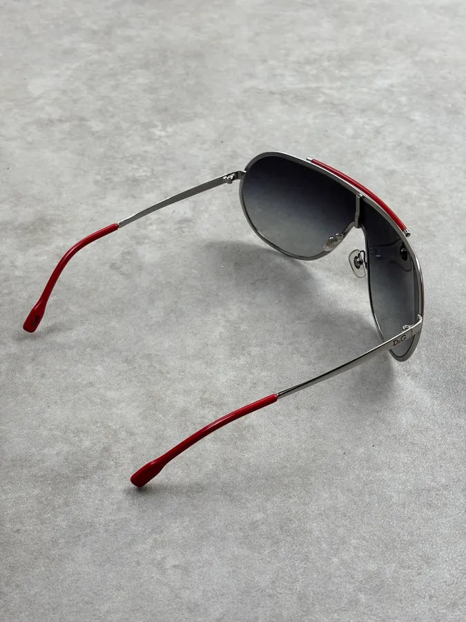Dolce & Gabbana Black Metal Shield Aviator Sunglasses OsPnzVc 7
