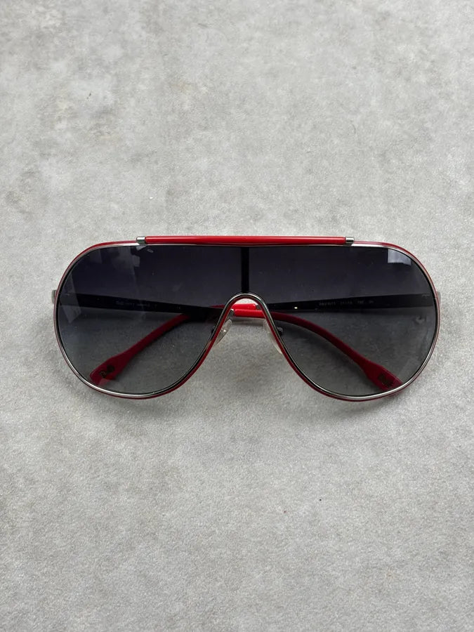 Dolce & Gabbana Black Metal Shield Aviator Sunglasses OsPnzVc 5