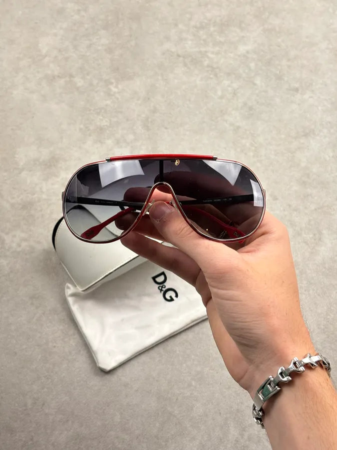 Dolce & Gabbana Black Metal Shield Aviator Sunglasses OsPnzVc 0