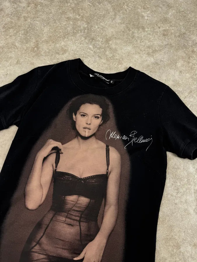 SS2010 Dolce & Gabbana Black Monica Bellucci T-Shirt hkCepUm 4