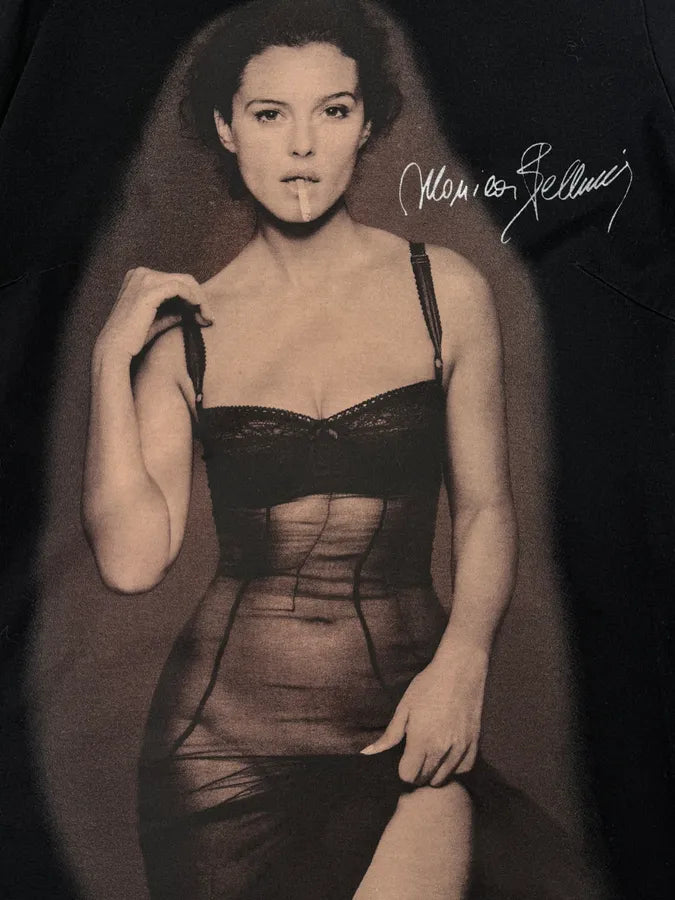 SS2010 Dolce & Gabbana Black Monica Bellucci T-Shirt hkCepUm 6