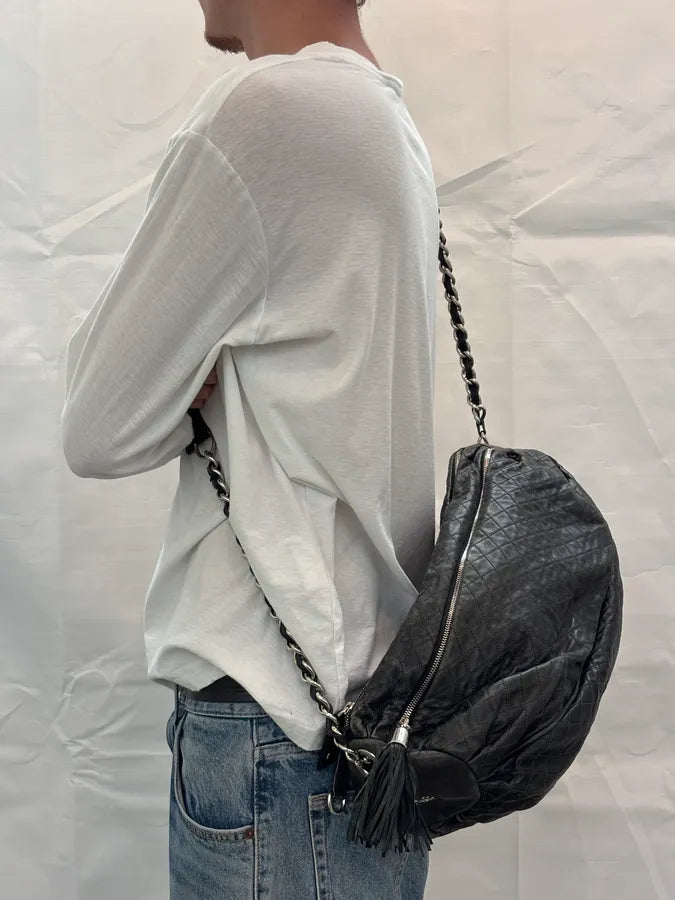 2000s Dolce & Gabbana Black Leather Quilted Shoulder Bag YmwSFgN 2