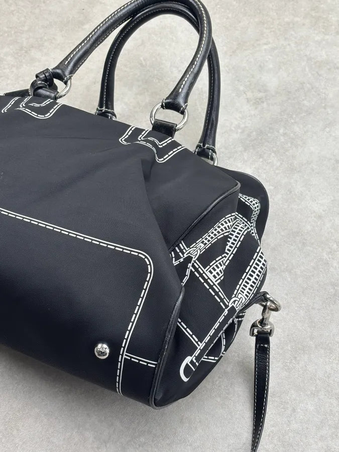 AW2010 Dolce & Gabbana Black Trompe Loeil Zip Handle Bag oKZqBaF 7