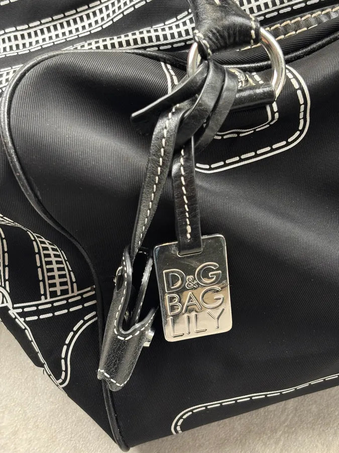 AW2010 Dolce & Gabbana Black Trompe Loeil Zip Handle Bag oKZqBaF 5