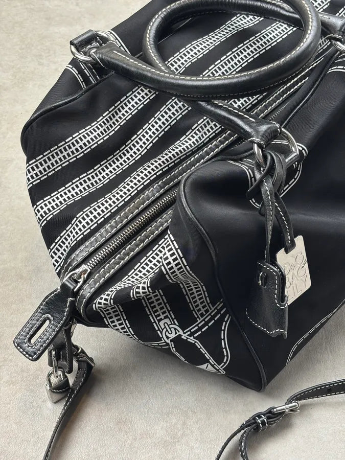AW2010 Dolce & Gabbana Black Trompe Loeil Zip Handle Bag oKZqBaF 3