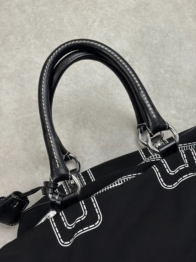 AW2010 Dolce & Gabbana Black Trompe Loeil Zip Handle Bag oKZqBaF 8