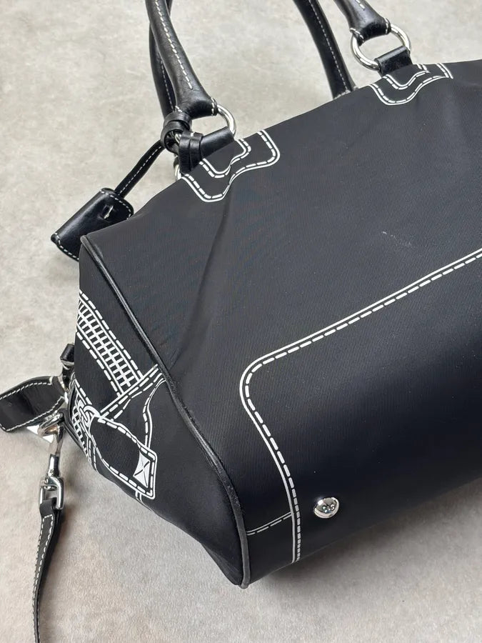 AW2010 Dolce & Gabbana Black Trompe Loeil Zip Handle Bag oKZqBaF 6