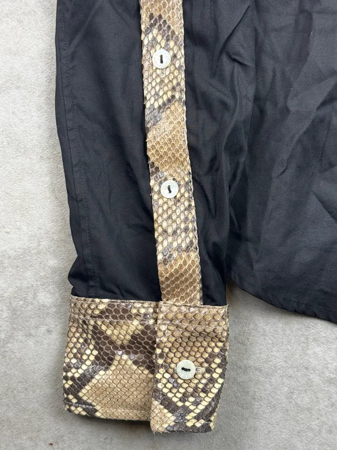 SS2005 Dolce & Gabbana Black Python Contrast Shirt YzALWfp 8