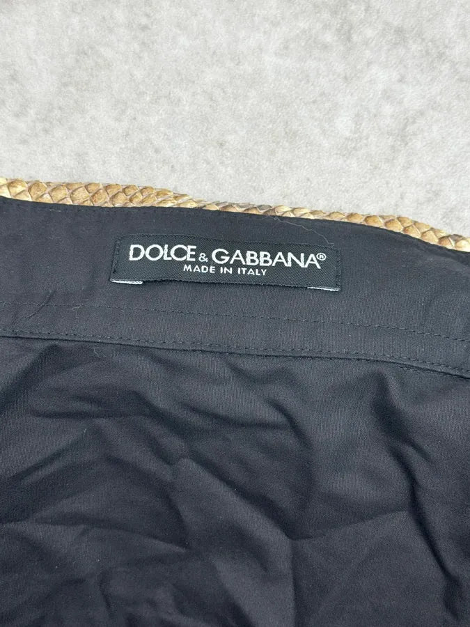 SS2005 Dolce & Gabbana Black Python Contrast Shirt YzALWfp 9