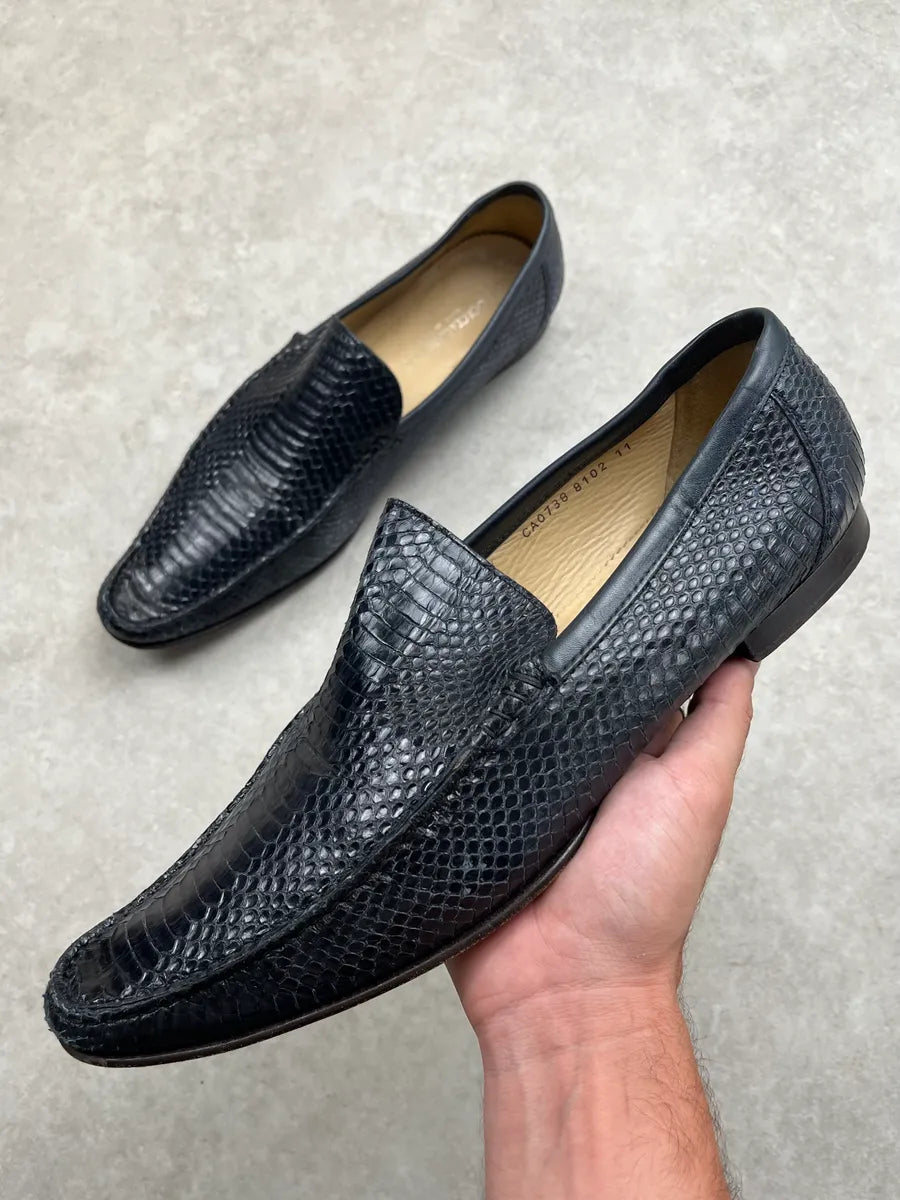 Dolce & Gabbana Black Python Leather Loafers Shoes YpUXdSC 0