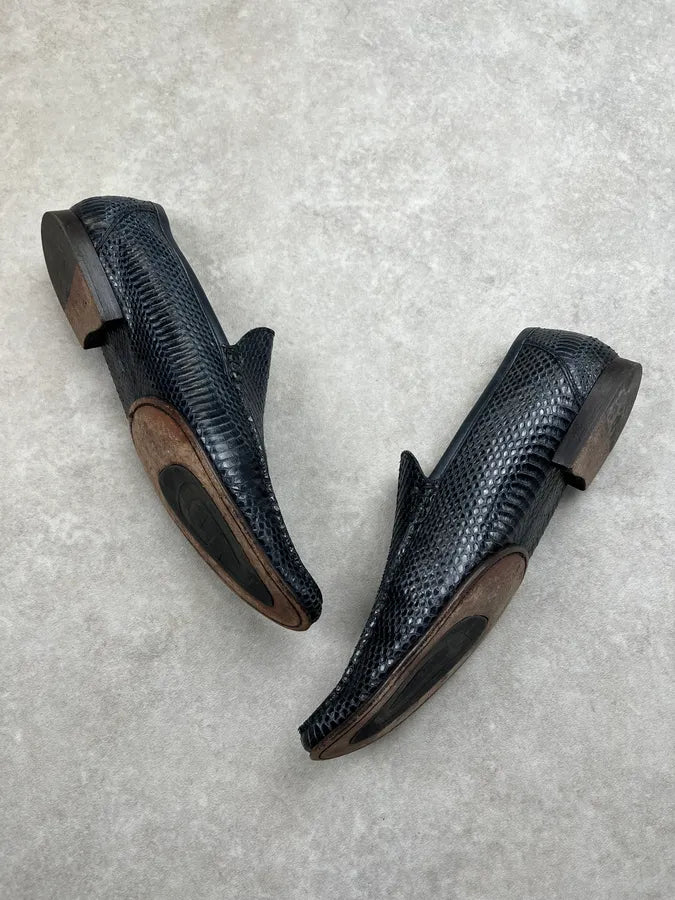 Dolce & Gabbana Black Python Leather Loafers Shoes YpUXdSC 2