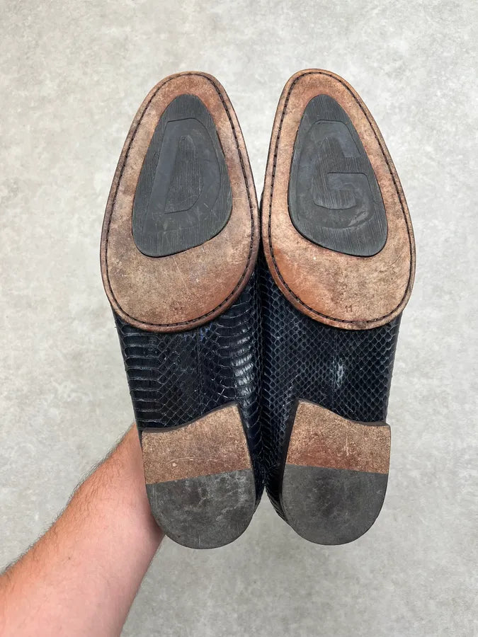 Dolce & Gabbana Black Python Leather Loafers Shoes YpUXdSC 4