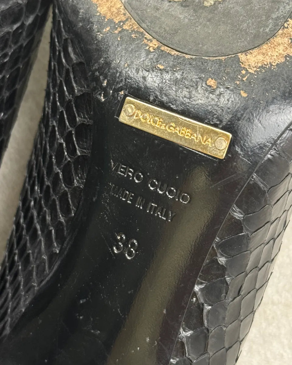 Dolce & Gabbana Black Python Leather Pump Heels veJMYeq 10