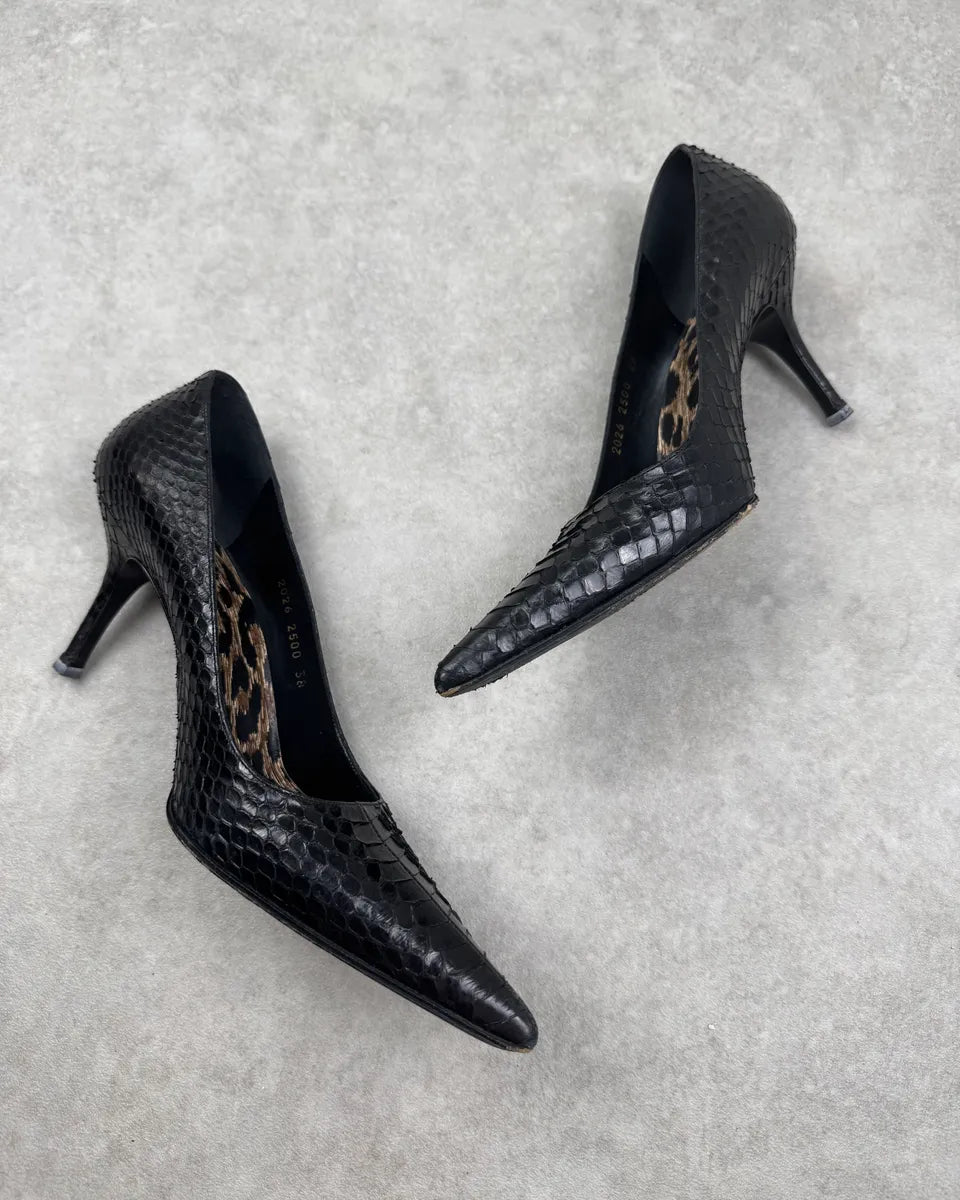 Dolce & Gabbana Black Python Leather Pump Heels veJMYeq 3
