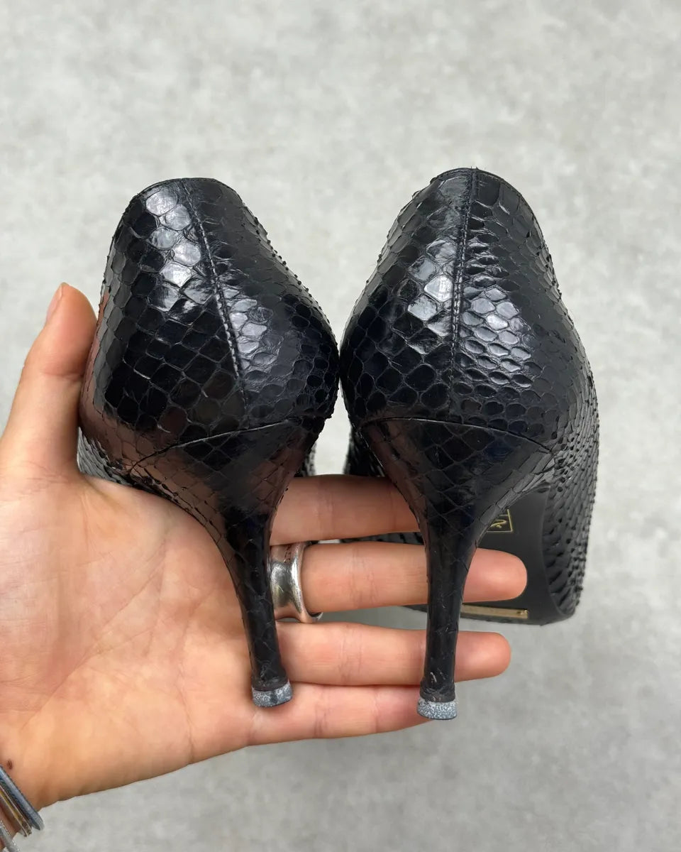 Dolce & Gabbana Black Python Leather Pump Heels veJMYeq 6