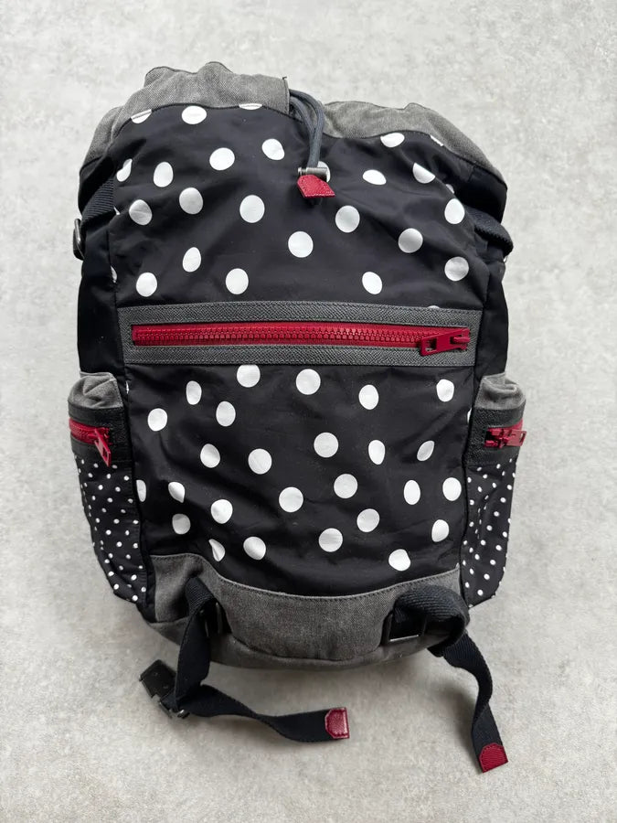 AW2015 Dolce & Gabbana Black Red Polka Dot Multi-Pocket Backpack HmPFjeO 6