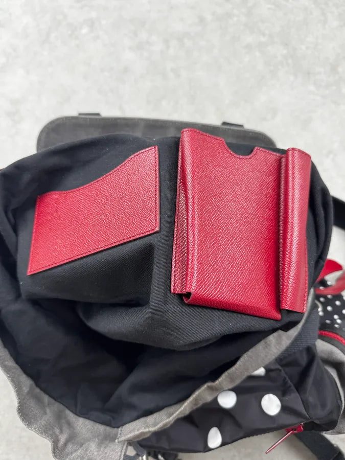 AW2015 Dolce & Gabbana Black Red Polka Dot Multi-Pocket Backpack HmPFjeO 13