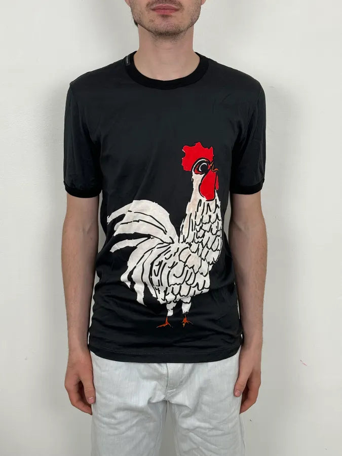 Dolce & Gabbana Frenchie Rooster Black T-Shirt   LrwAYIW 1