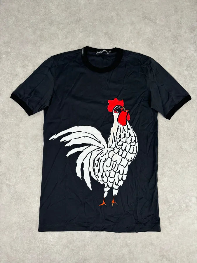 Dolce & Gabbana Frenchie Rooster Black T-Shirt   LrwAYIW 0