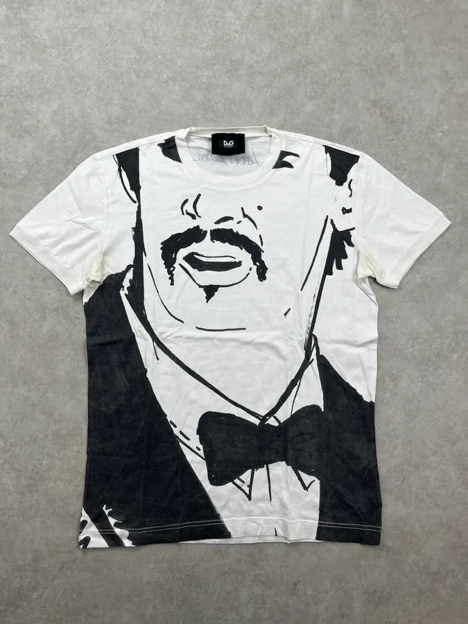 2000s Dolce & Gabbana Black White Waiter Latin Lover T-Shirt csKzYrw 0