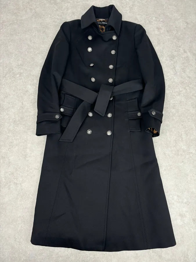 AW2006 Dolce & Gabbana Black Wool Double-Breasted Coat YiAxTLX 0